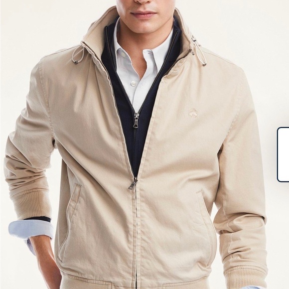Brooks Brothers size Medium cotton bomber khaki - Picture 1 of 7